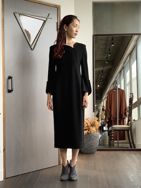 mame Asymmetrical Collar Long Dress | www.victoriartilloedm.com